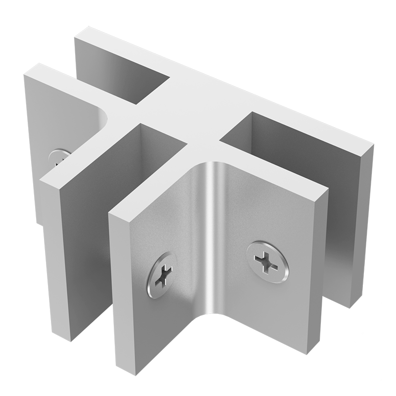 Conector para vidrio "T" con opresores Herralum