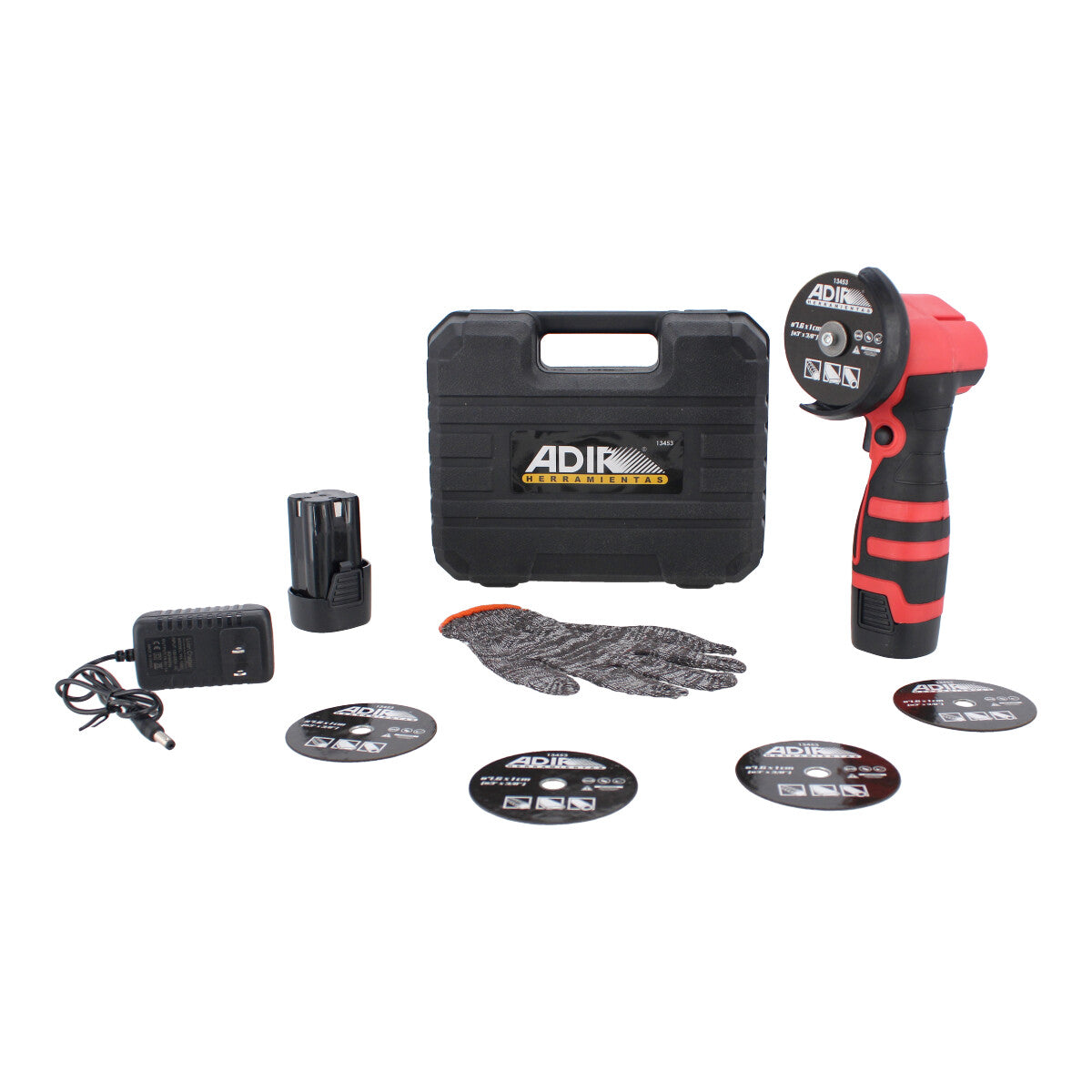 Kit de mini esmeriladora angular 3" inalámbrico 13453 Adir