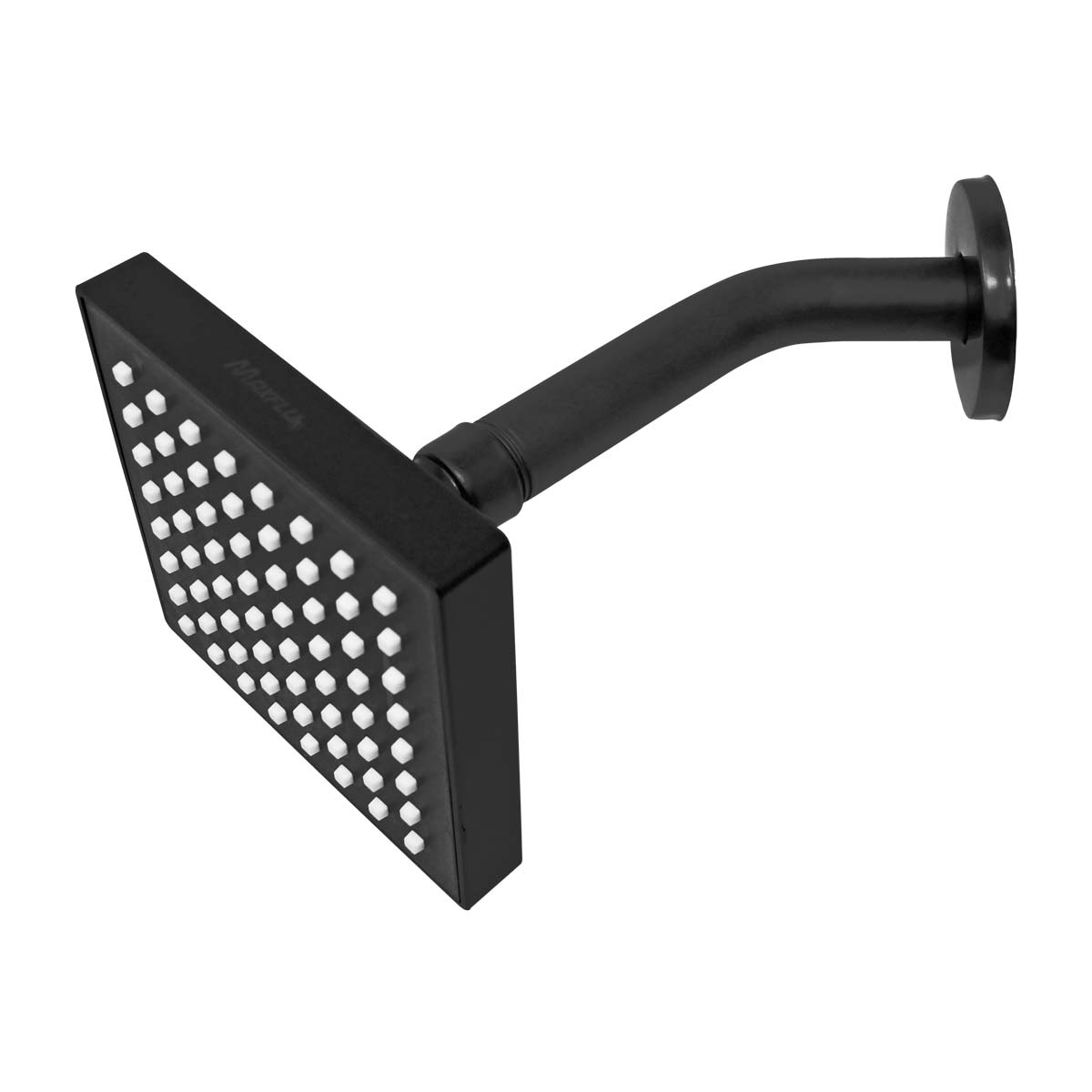 Regadera cuadrada 4" de ABS negro mate 16124 Maxflu