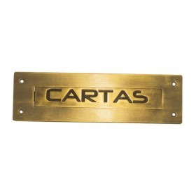 Placa buzón latón antiguo HE-783 Arte Fino
