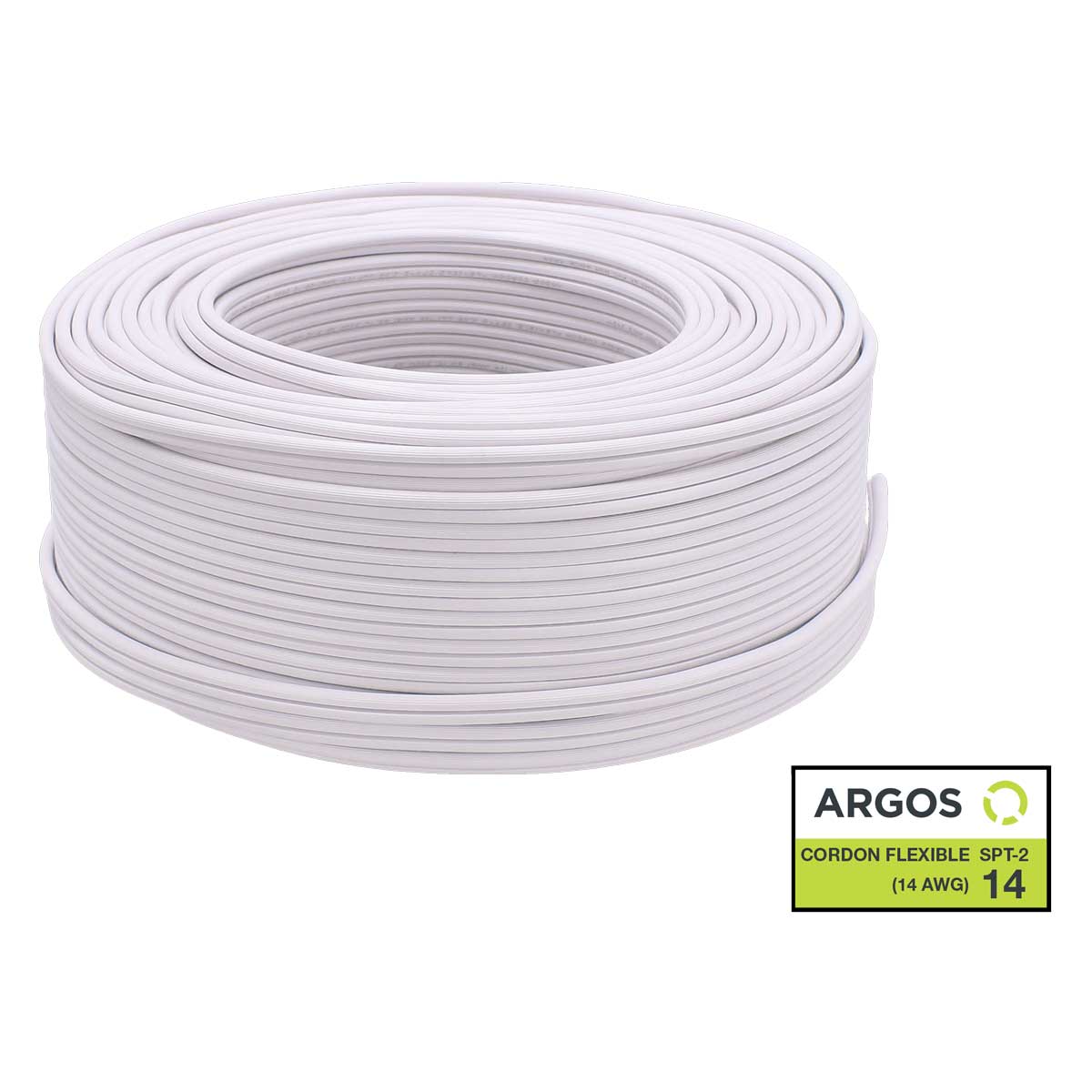 Cordón dúplex flexible blanco calibre 14 SPT-2 con 100 metros 1600144 ARGOS