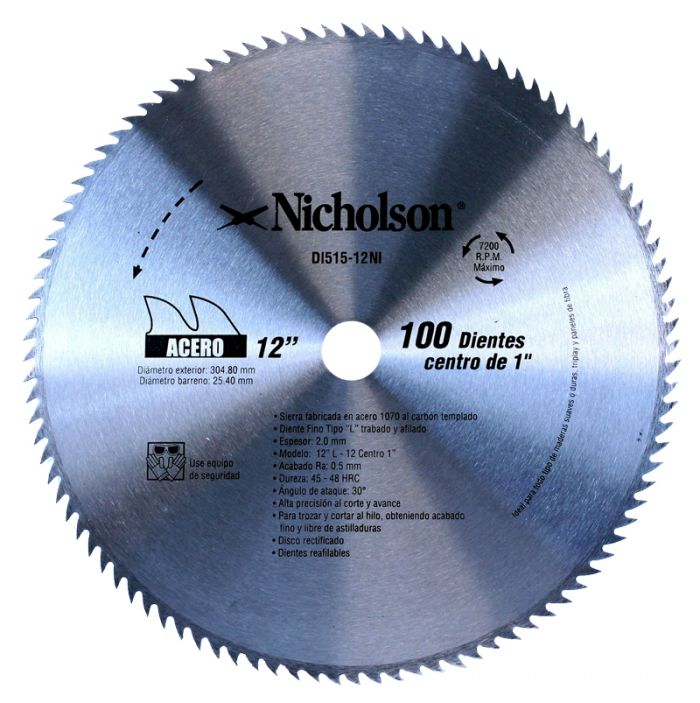 Sierra para madera diente fino 12 Pulg 515-12NI Nicholson