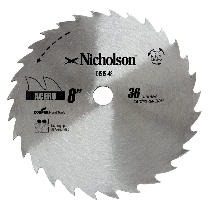Sierra circular de diente grueso 8" Nicholson