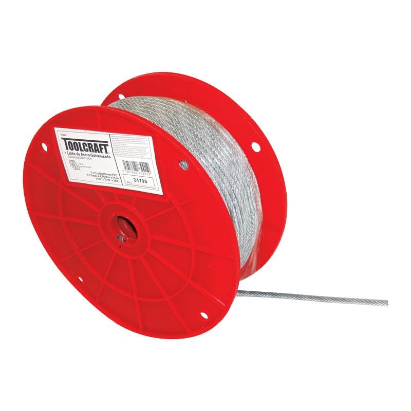 Cable de acero con forro 1/8" x 75 metros