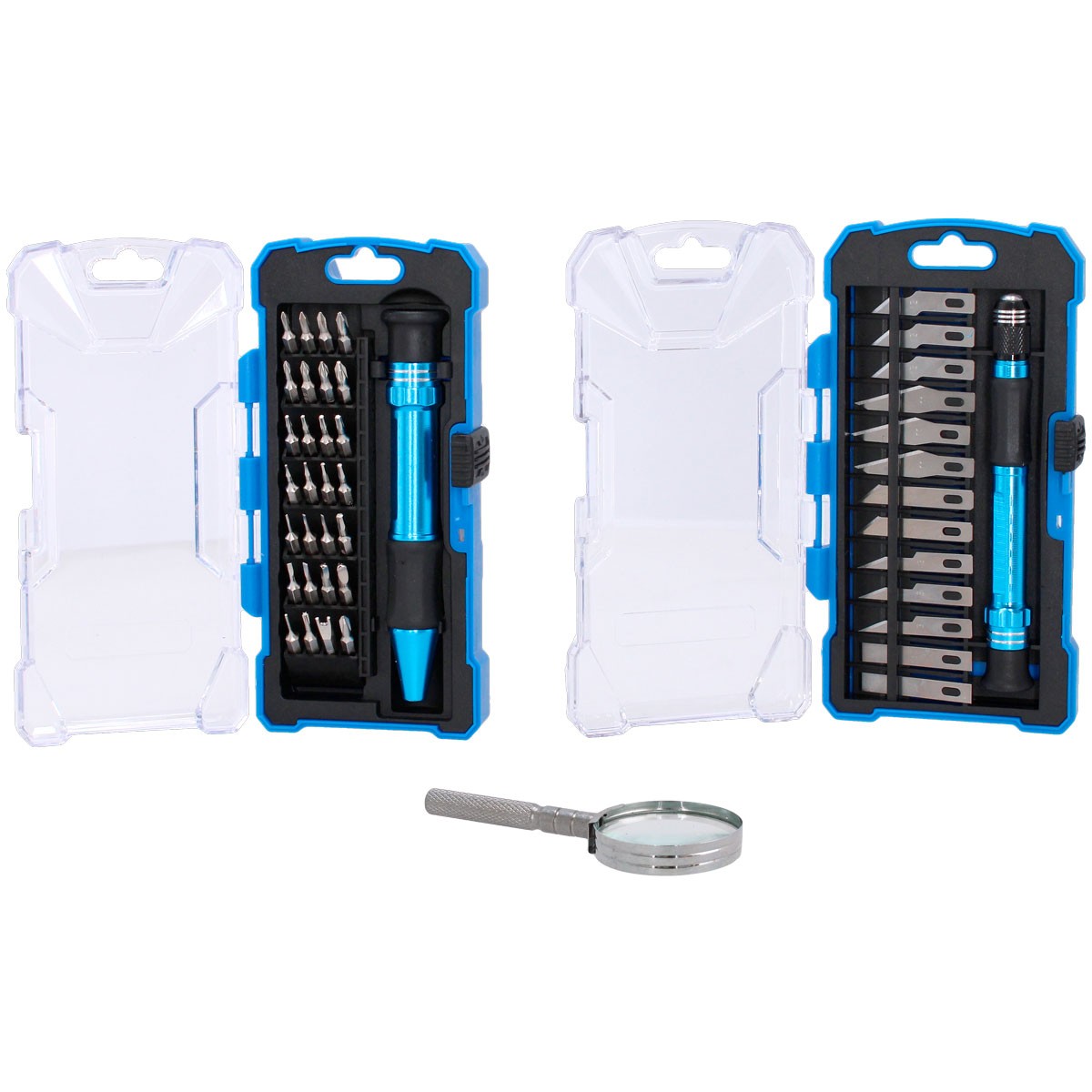 Kit de desarmadores y navajas tipo Exacto 44 piezas MRK-011 RORK