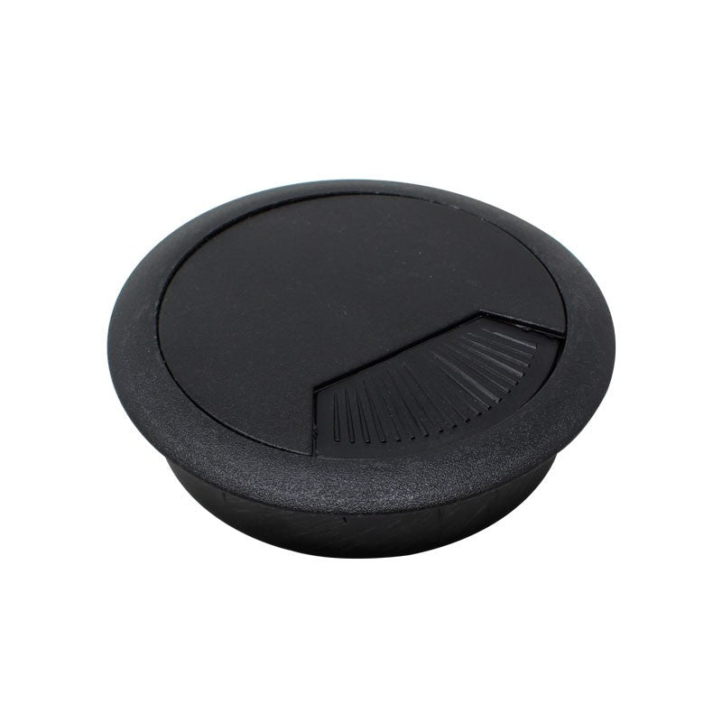 Pasa cables negro para escritorio con tapa 52 mm Organización MZ