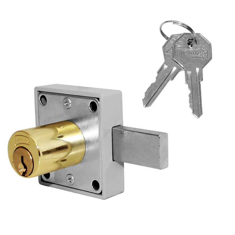 Cerradura para mueble latón brillante 29 mm 250 CH Phillips