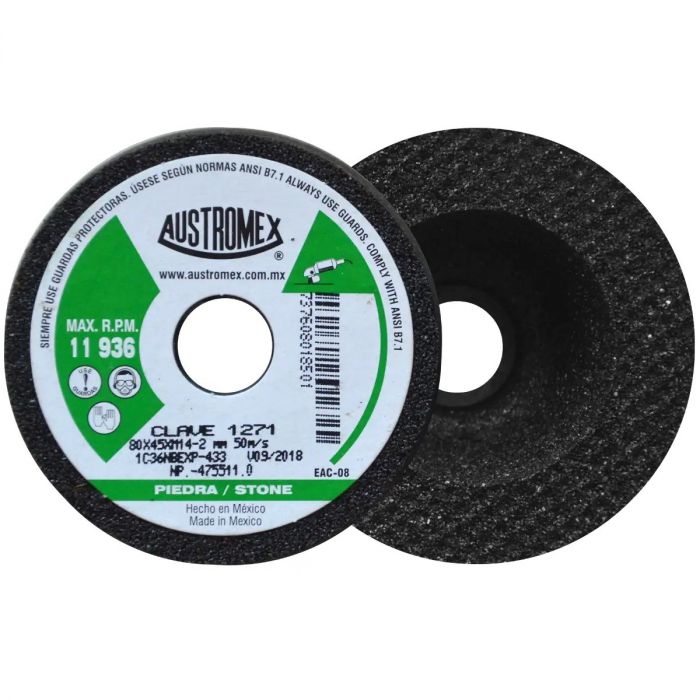 Copa Mini Desbaste Piedra G36 3-5/32" x 1-3/4" x M14-2 1271 Austromex