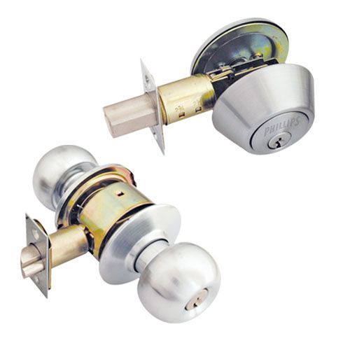 Combo cerradura gamma y cerrojo LL-LL Cromo Mate 81204 Phillips