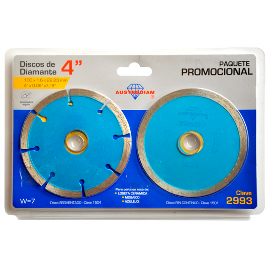 Juego Discos de Diamante 4” 2993 Austromex