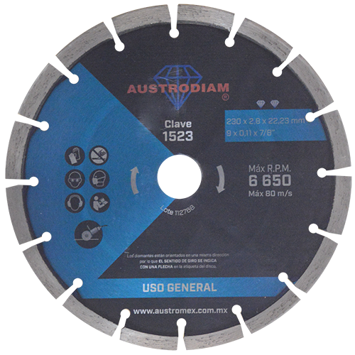 Disco de diamante segmentado Uso General 1523 Austromex
