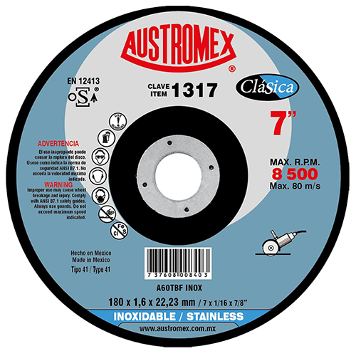 Disco para corte de metal 7 Pulg 1317 Austromex