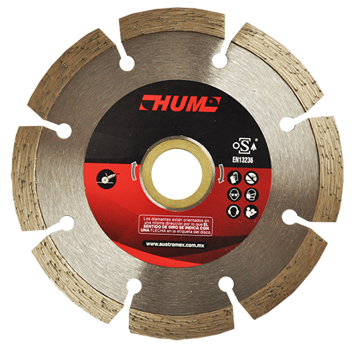 Disco de diamante segmentado HUM 4 Pulg 2552 Austromex
