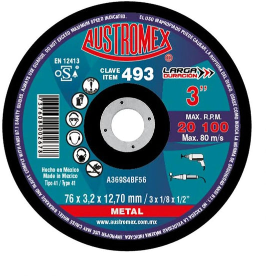 Disco Para Corte de Metal 3" 493 Austromex