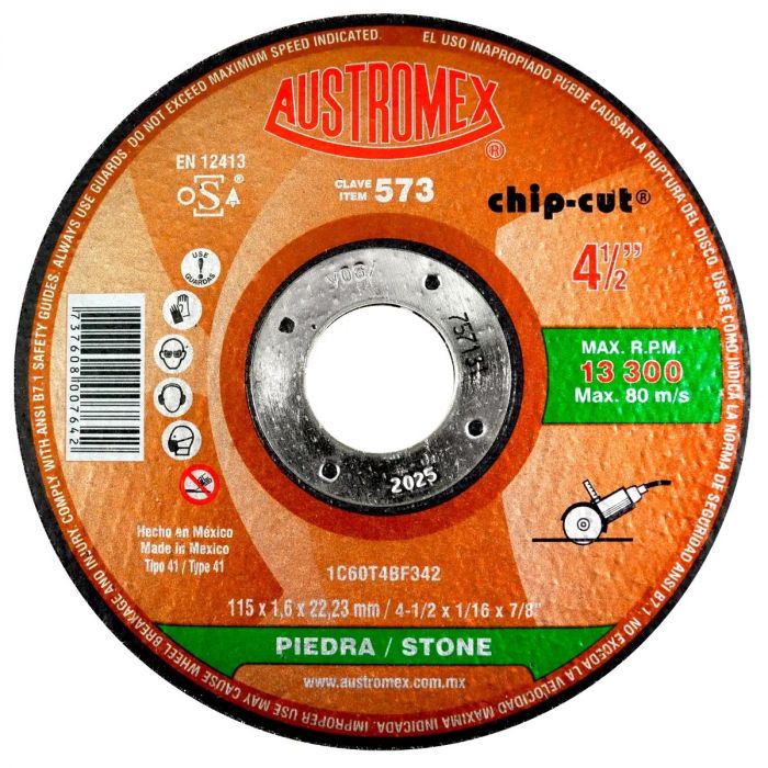 Disco Para Corte de Piedra 4-1/2” 573 Austromex