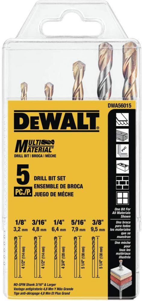 Juego de brocas Multimaterial 5 Pz DWA56015 DeWalt
