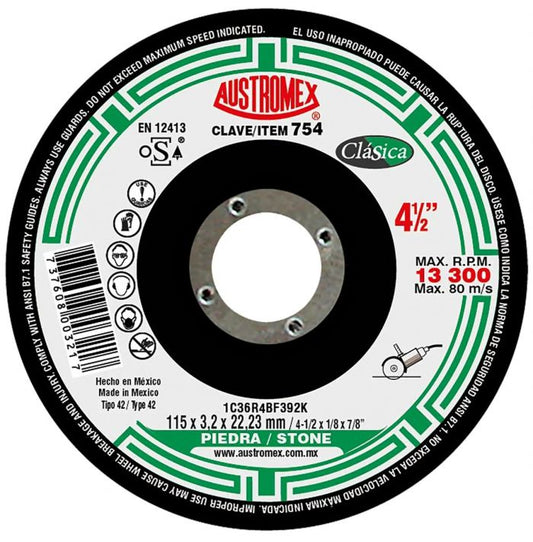 Disco para corte de piedra 4-1/2 Pulg 754 Austromex