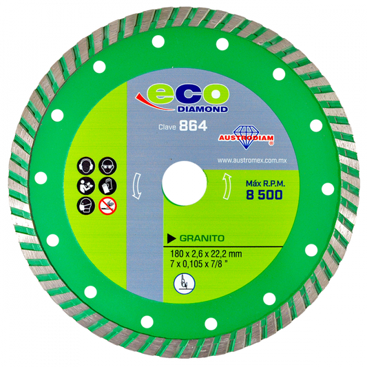 Disco de Diamante Turbo Granito 7” 864 Austromex