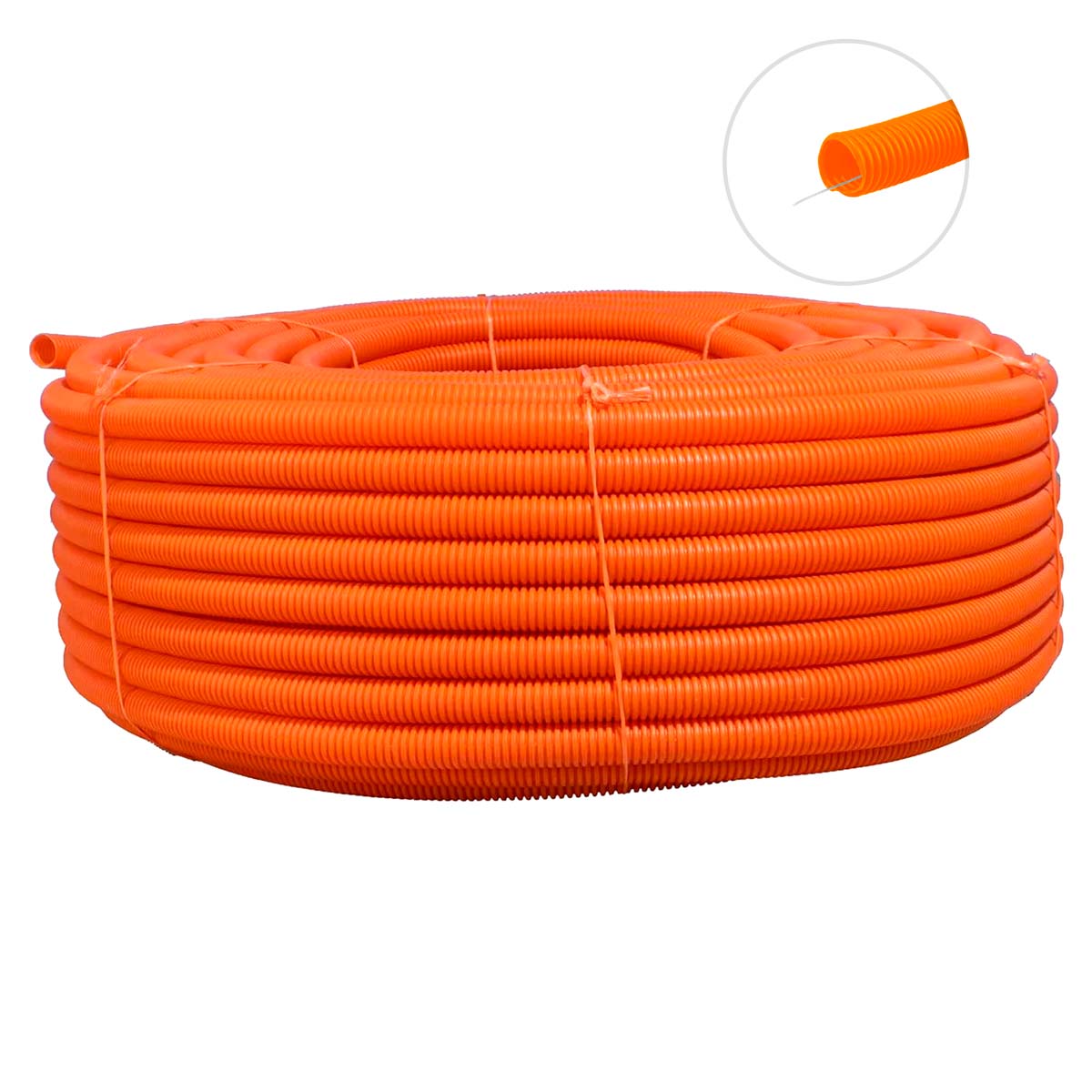 Poliducto corrugado naranja con guía 3/4" x 50 metros 10295 Adir