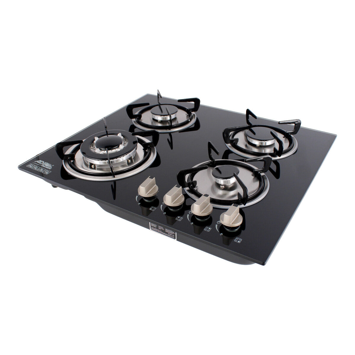 Parrilla de gas empotrable de 4 quemadores vidrio templado 10577 Adir