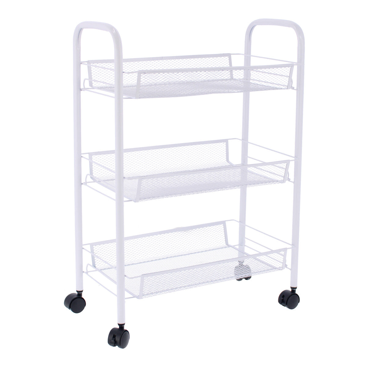 Carrito organizador de metal blanco 12137 DECO HOGAR