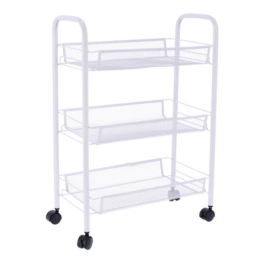 Carrito organizador de metal blanco 12137 DECO HOGAR