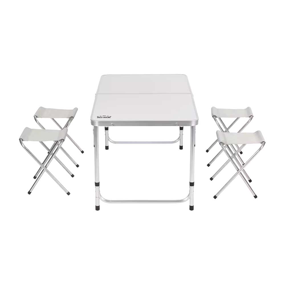 Mesa plegable 120 cm con 4 bancos 12139 Deco Hogar