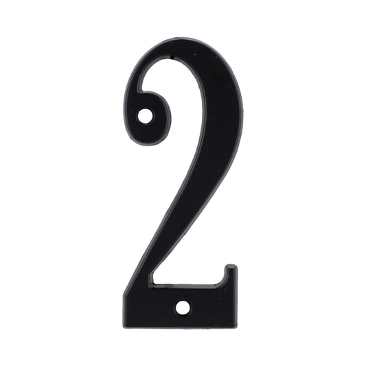 Número "2" de latón sólido 4" Negro 13658 Adir