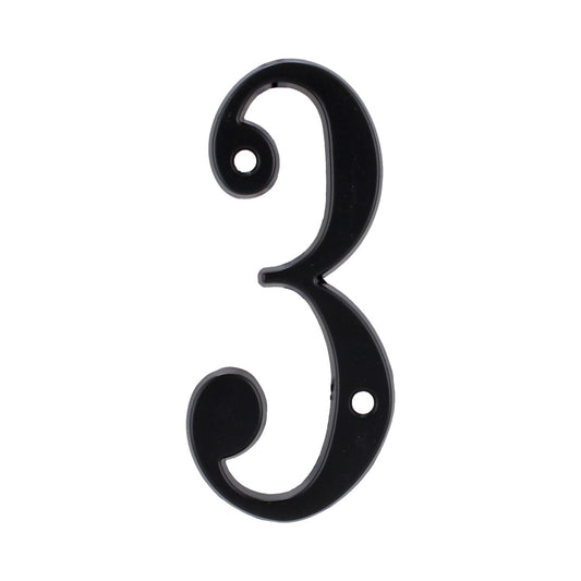 Número "3" de latón sólido 4" Negro 13659 Adir
