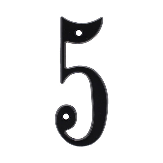 Número "5" de latón sólido 4" Negro 13661 Adir