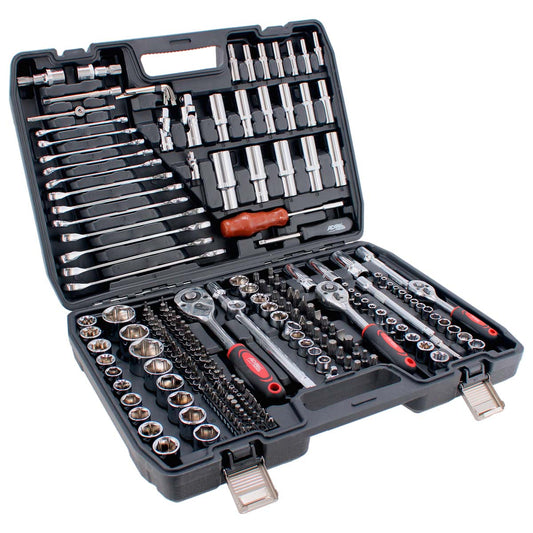 Juego de herramientas mecánicas Autoclé con 216 piezas mandos 1/4", 3/8" y 1/2" 15225 Adir