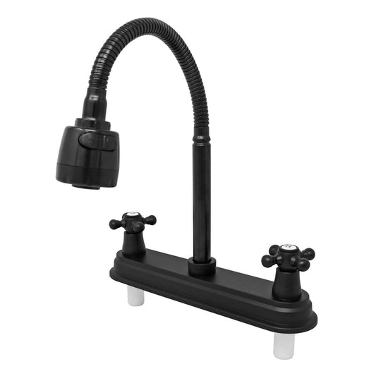 Mezcladora 8" para fregadero cuello flexible negro 16041 Maxflu