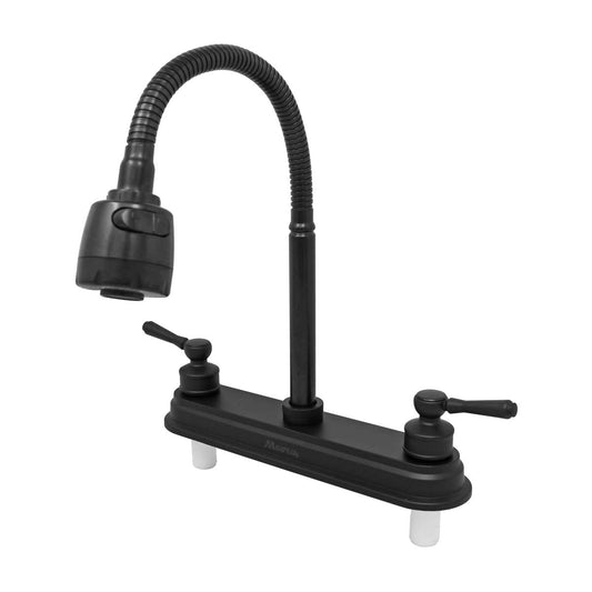 Mezcladora 8" para fregadero cuello flexible negro 16045 Maxflu