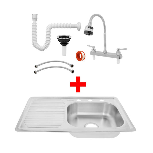 Kit de tarja de  empotrar tina derecha con accesorios 16073 Maxflu
