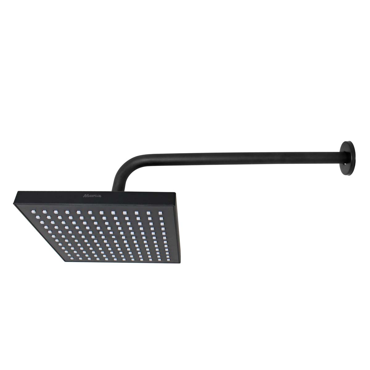 Regadera cuadrada 8" de ABS negro mate 16130 Maxflu