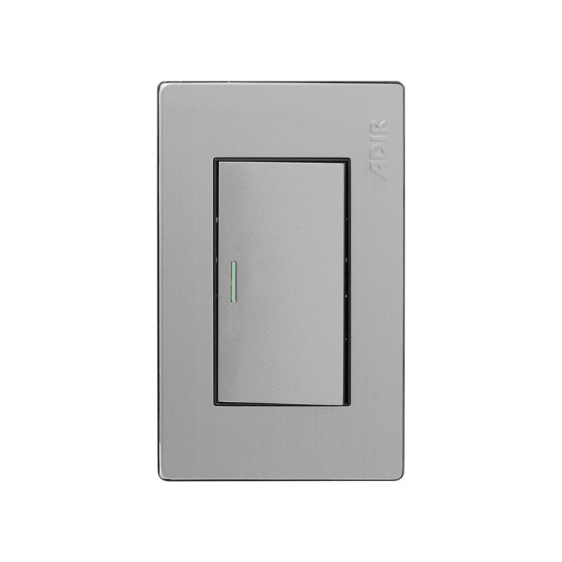 Placa con apagador de escalera y reflejante acero inoxidable 4673 Adir