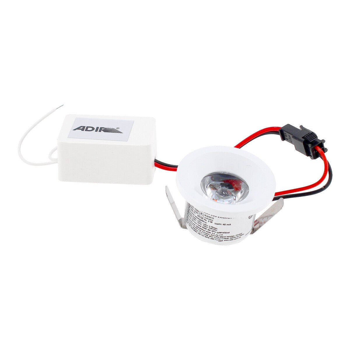 Micro empotrado de LED circular marco blanco 3 W Luz blanca 6350 Adir