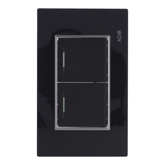 Placa con 2 apagadores sencillos Tiffany Cristal 9783 Adir