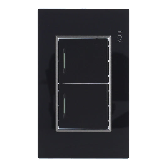 Placa con 2 apagadores de escalera Tiffany Cristal 9784 Adir