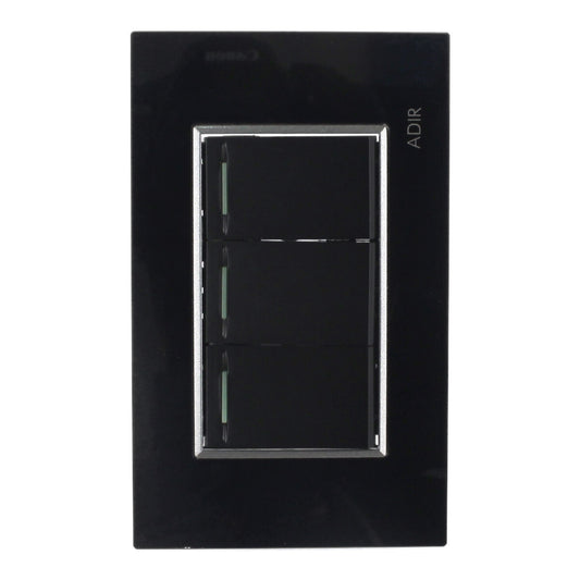 Placa con 3 apagadores secillos Tiffany Cristal 9785 Adir