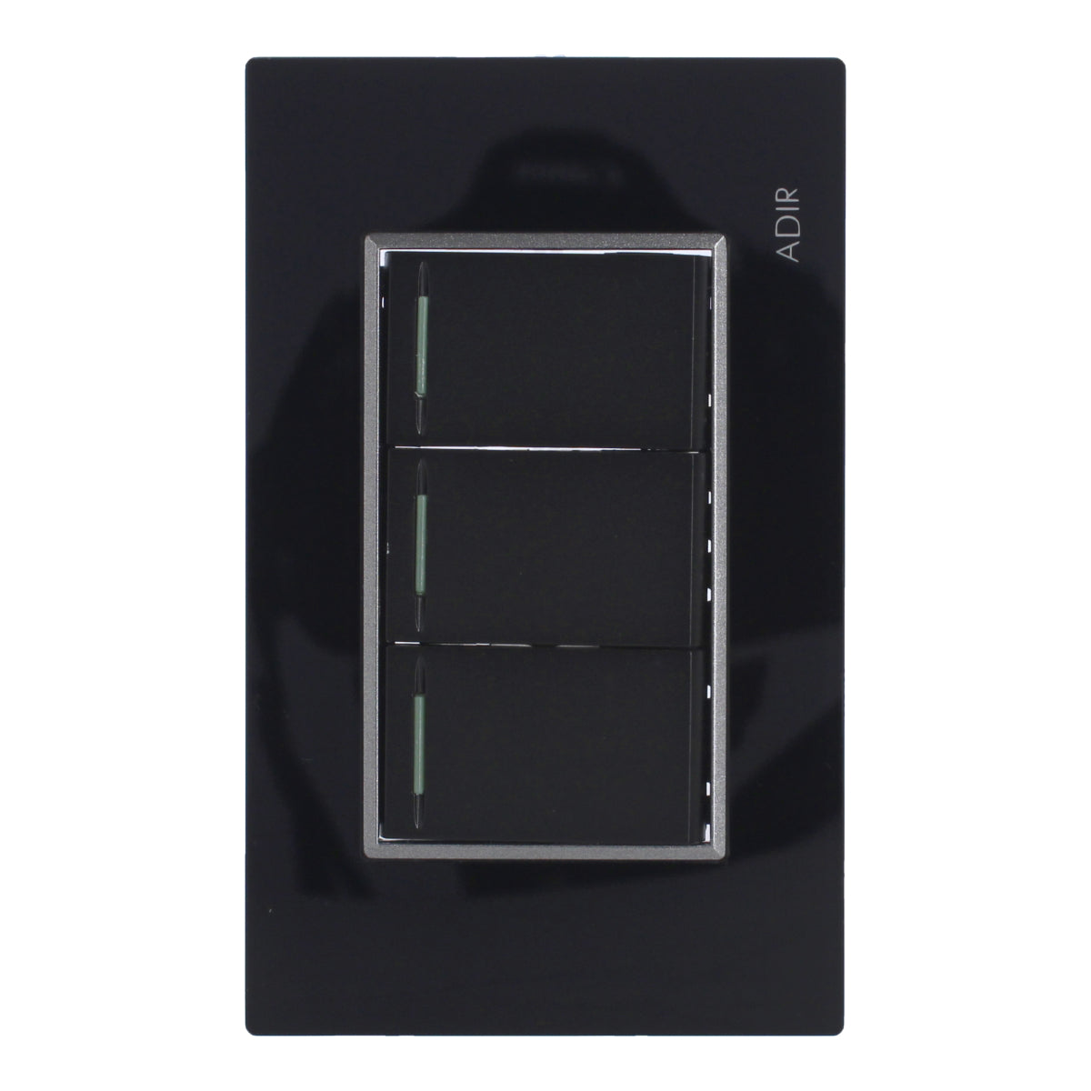 Placa con 3 apagadores de escalera Tiffany Cristal 9786 Adir