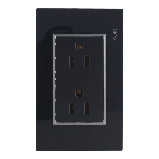 Placa con 2 contactos aterrizados Tiffany Cristal 9788 Adir