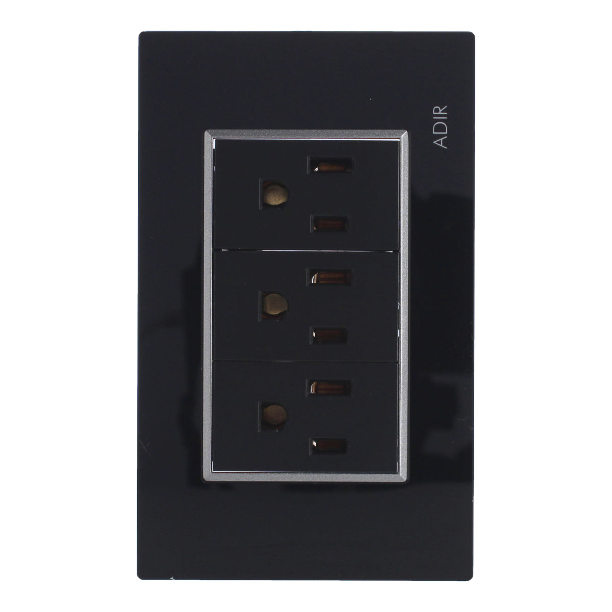 Placa con 3 contactos aterrizados Tiffany Cristal 9793 Adir