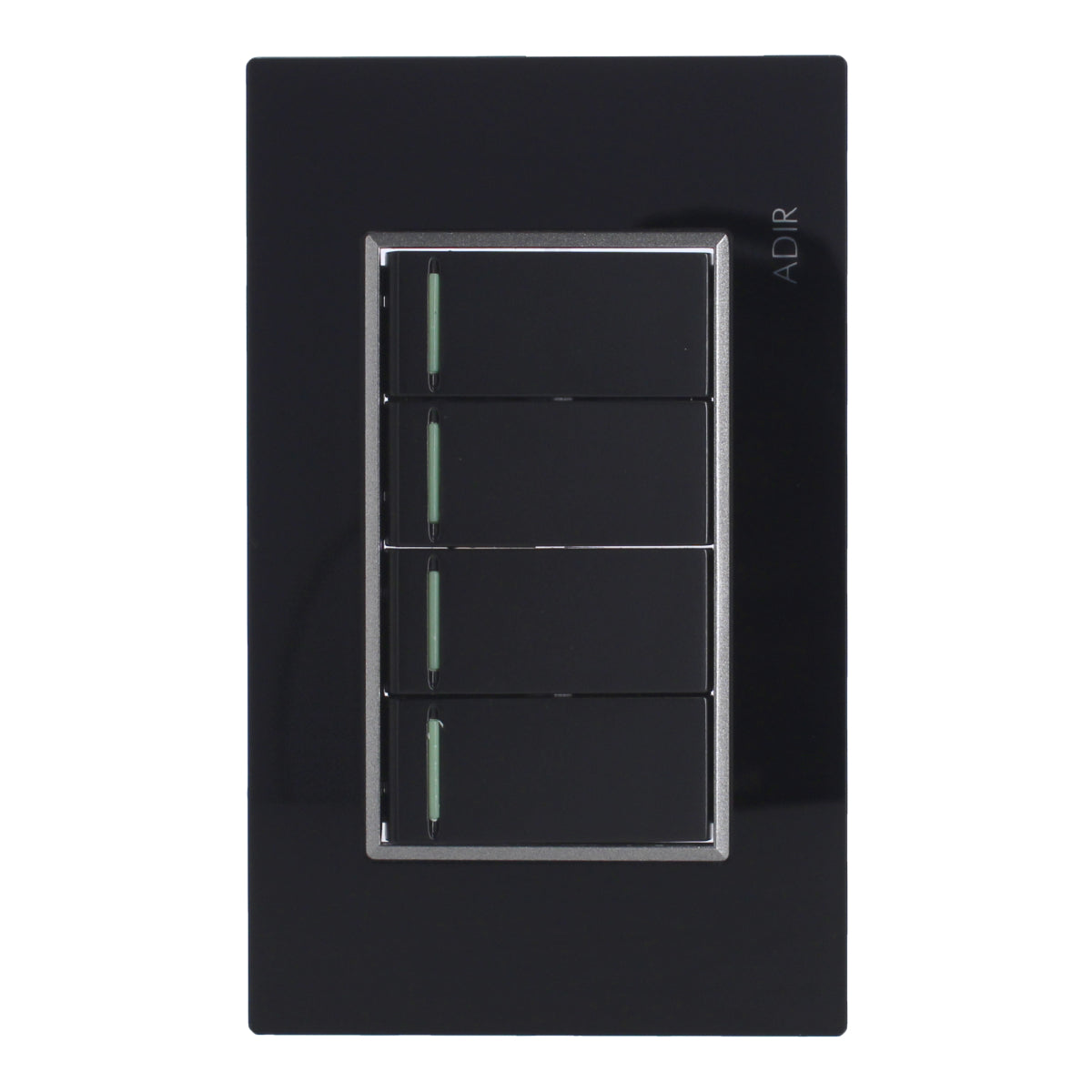 Placa con 4 apagadores de escalera Tiffany Cristal 9883 Adir