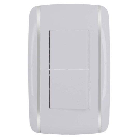 Placa con 2 apagadores sencillos Bali 9887 Adir