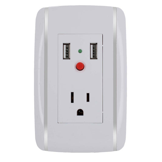 Placa con 1 contacto1 aterrizado y 2 puertos USB Bali 9899 Adir