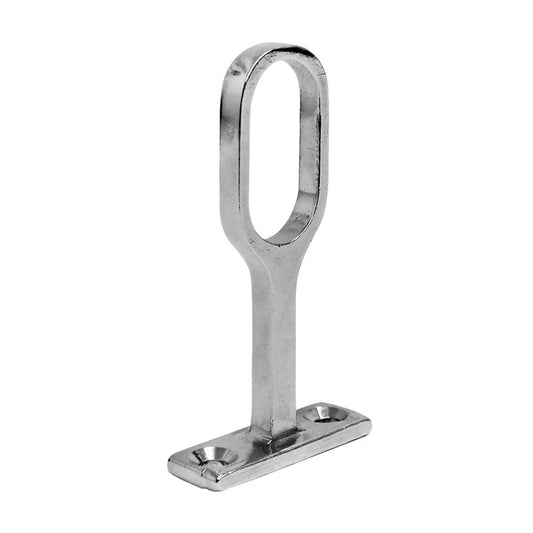 Soporte central delgado para tubo oval niquel brillante Lusar