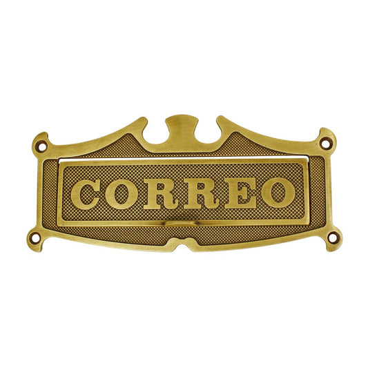Placa buzón clásico chico latón antiguo HE-820-06 Arte Fino