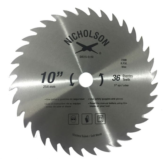 Sierra para madera diente grueso 515-51 10 Pulg Nicholson