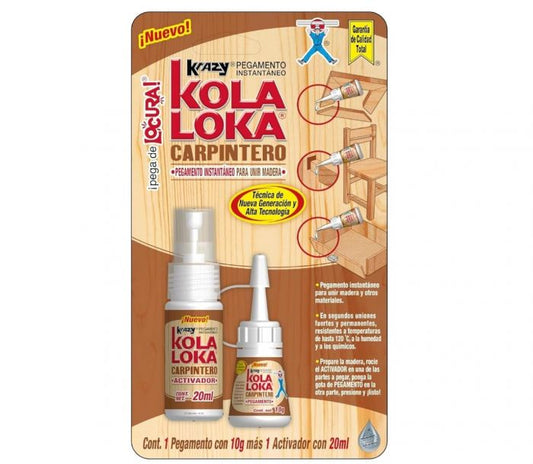Pegamento Para Unir Madera 10g con Activador de 20ml Kola Loka